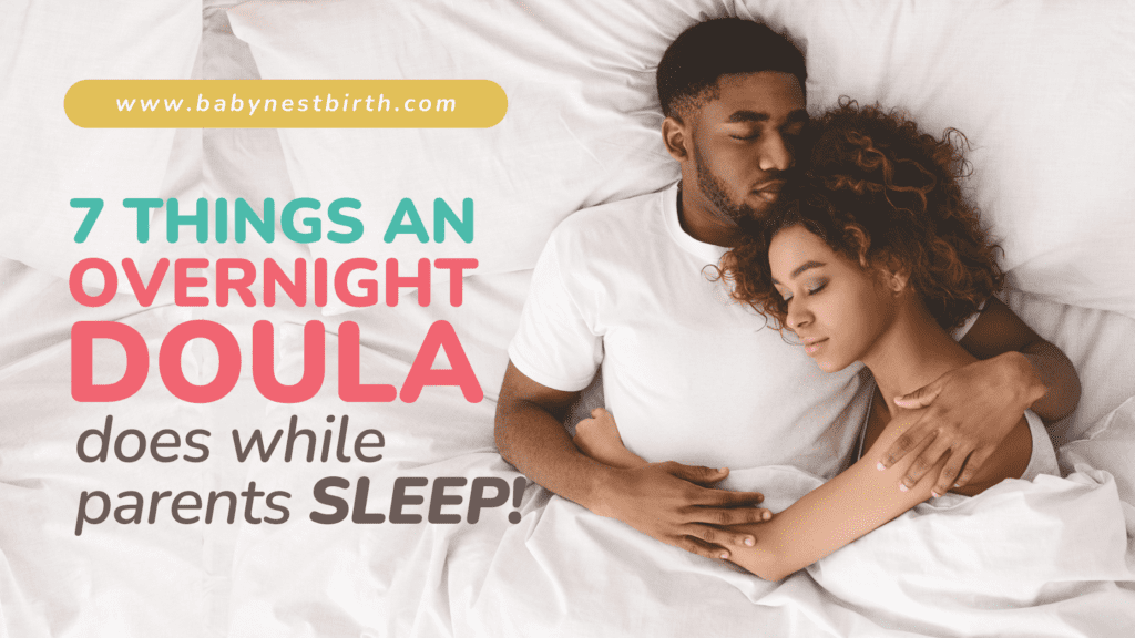 Portland Parents peacefully sleeping after birth with overnight doula support