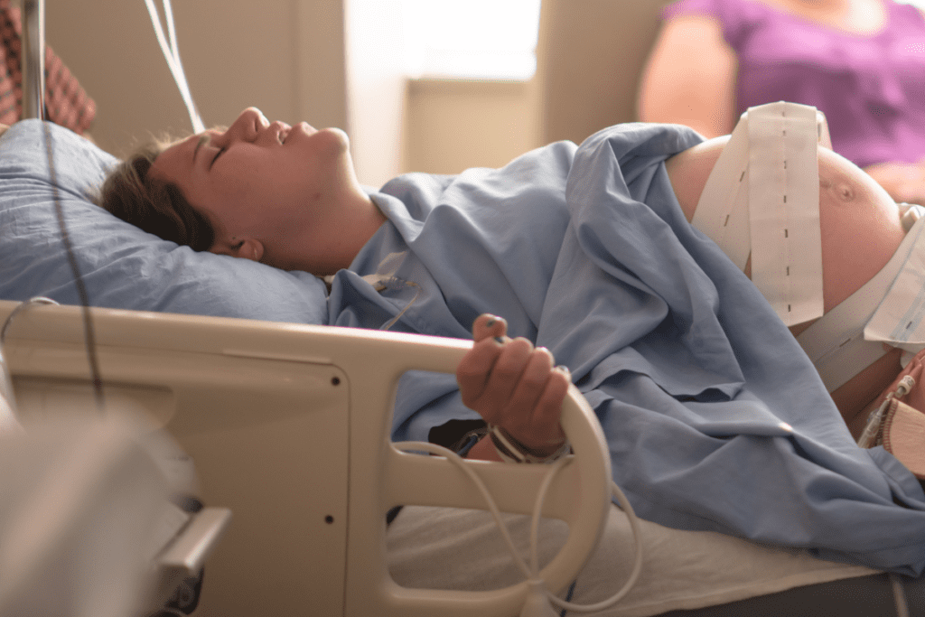 Labor induction options to a pregnant woman in a hospital setting.